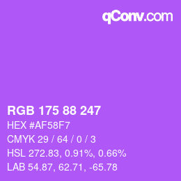 カラーコード: RGB 175 88 247 | qconv.com