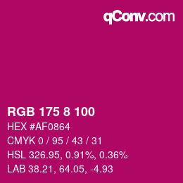 Color code: RGB 175 8 100 | qconv.com