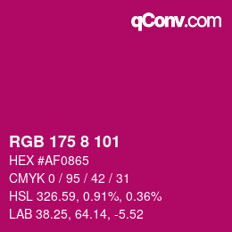 Color code: RGB 175 8 101 | qconv.com