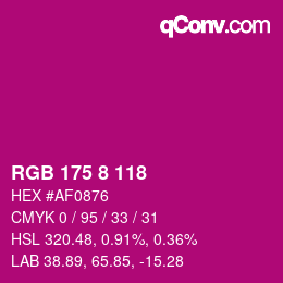 Color code: RGB 175 8 118 | qconv.com