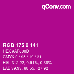 Código de color: RGB 175 8 141 | qconv.com