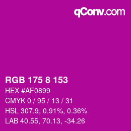 Color code: RGB 175 8 153 | qconv.com