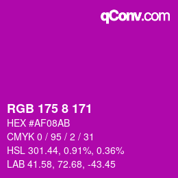 Color code: RGB 175 8 171 | qconv.com