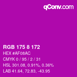 カラーコード: RGB 175 8 172 | qconv.com