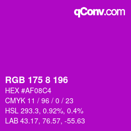 Color code: RGB 175 8 196 | qconv.com