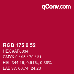 Color code: RGB 175 8 52 | qconv.com