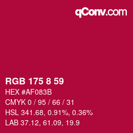 Color code: RGB 175 8 59 | qconv.com