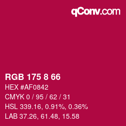Color code: RGB 175 8 66 | qconv.com