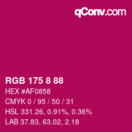 Color code: RGB 175 8 88 | qconv.com