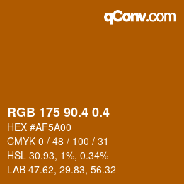 カラーコード: RGB 175 90.4 0.4 | qconv.com