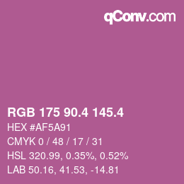 カラーコード: RGB 175 90.4 145.4 | qconv.com