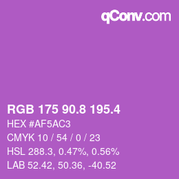 カラーコード: RGB 175 90.8 195.4 | qconv.com