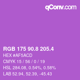 カラーコード: RGB 175 90.8 205.4 | qconv.com
