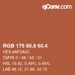 カラーコード: RGB 175 90.8 60.4 | qconv.com