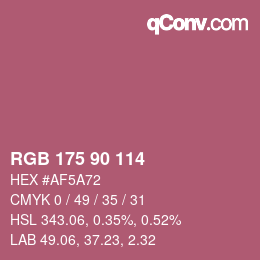 Farbcode: RGB 175 90 114 | qconv.com