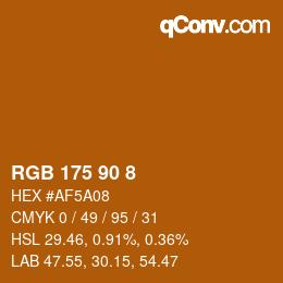 Color code: RGB 175 90 8 | qconv.com