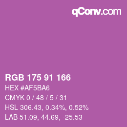 Color code: RGB 175 91 166 | qconv.com