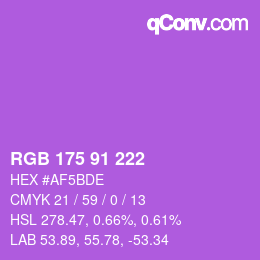 Color code: RGB 175 91 222 | qconv.com