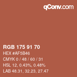 Código de color: RGB 175 91 70 | qconv.com