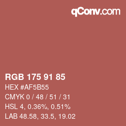 Color code: RGB 175 91 85 | qconv.com