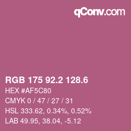 カラーコード: RGB 175 92.2 128.6 | qconv.com