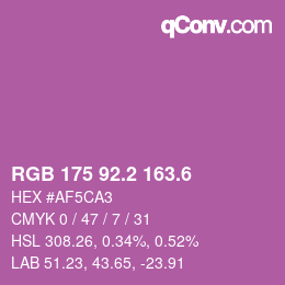 カラーコード: RGB 175 92.2 163.6 | qconv.com