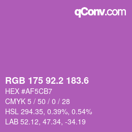 カラーコード: RGB 175 92.2 183.6 | qconv.com