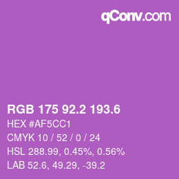 カラーコード: RGB 175 92.2 193.6 | qconv.com