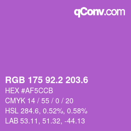 カラーコード: RGB 175 92.2 203.6 | qconv.com