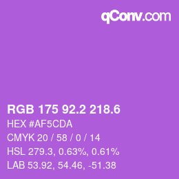 カラーコード: RGB 175 92.2 218.6 | qconv.com