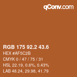 カラーコード: RGB 175 92.2 43.6 | qconv.com