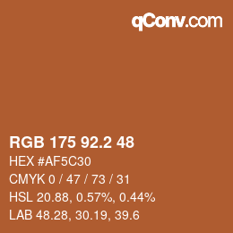 カラーコード: RGB 175 92.2 48 | qconv.com