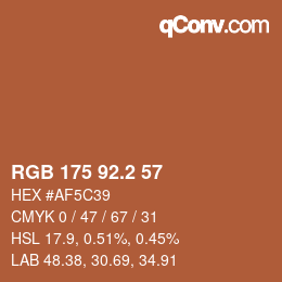Color code: RGB 175 92.2 57 | qconv.com