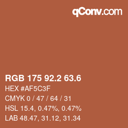 カラーコード: RGB 175 92.2 63.6 | qconv.com