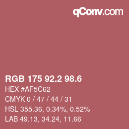 カラーコード: RGB 175 92.2 98.6 | qconv.com