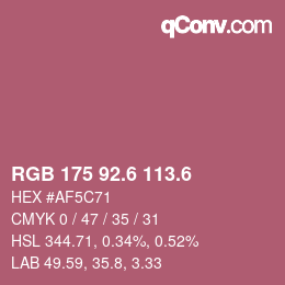 カラーコード: RGB 175 92.6 113.6 | qconv.com