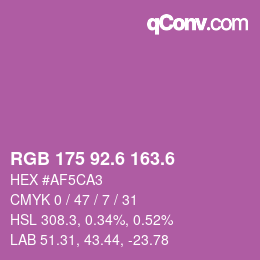 カラーコード: RGB 175 92.6 163.6 | qconv.com