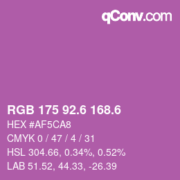 カラーコード: RGB 175 92.6 168.6 | qconv.com