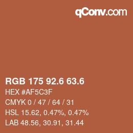 カラーコード: RGB 175 92.6 63.6 | qconv.com