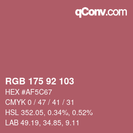 颜色代码: RGB 175 92 103 | qconv.com
