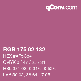 Color code: RGB 175 92 132 | qconv.com