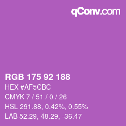 カラーコード: RGB 175 92 188 | qconv.com