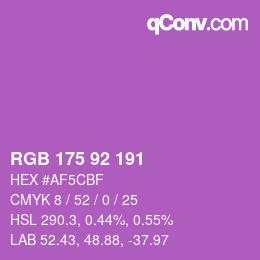 カラーコード: RGB 175 92 191 | qconv.com