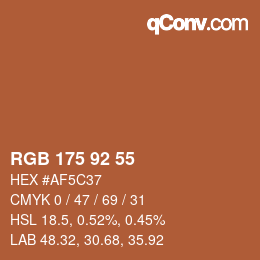 カラーコード: RGB 175 92 55 | qconv.com