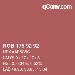 Color code: RGB 175 92 92 | qconv.com