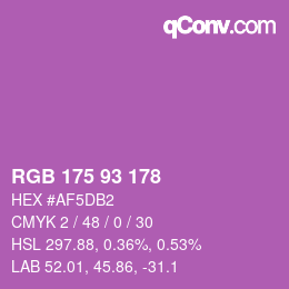 颜色代码: RGB 175 93 178 | qconv.com