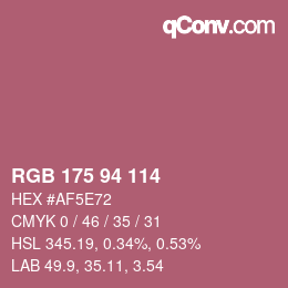 Código de color: RGB 175 94 114 | qconv.com