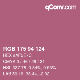 Color code: RGB 175 94 124 | qconv.com
