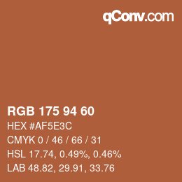 Farbcode: RGB 175 94 60 | qconv.com