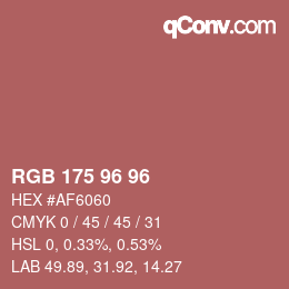 Color code: RGB 175 96 96 | qconv.com